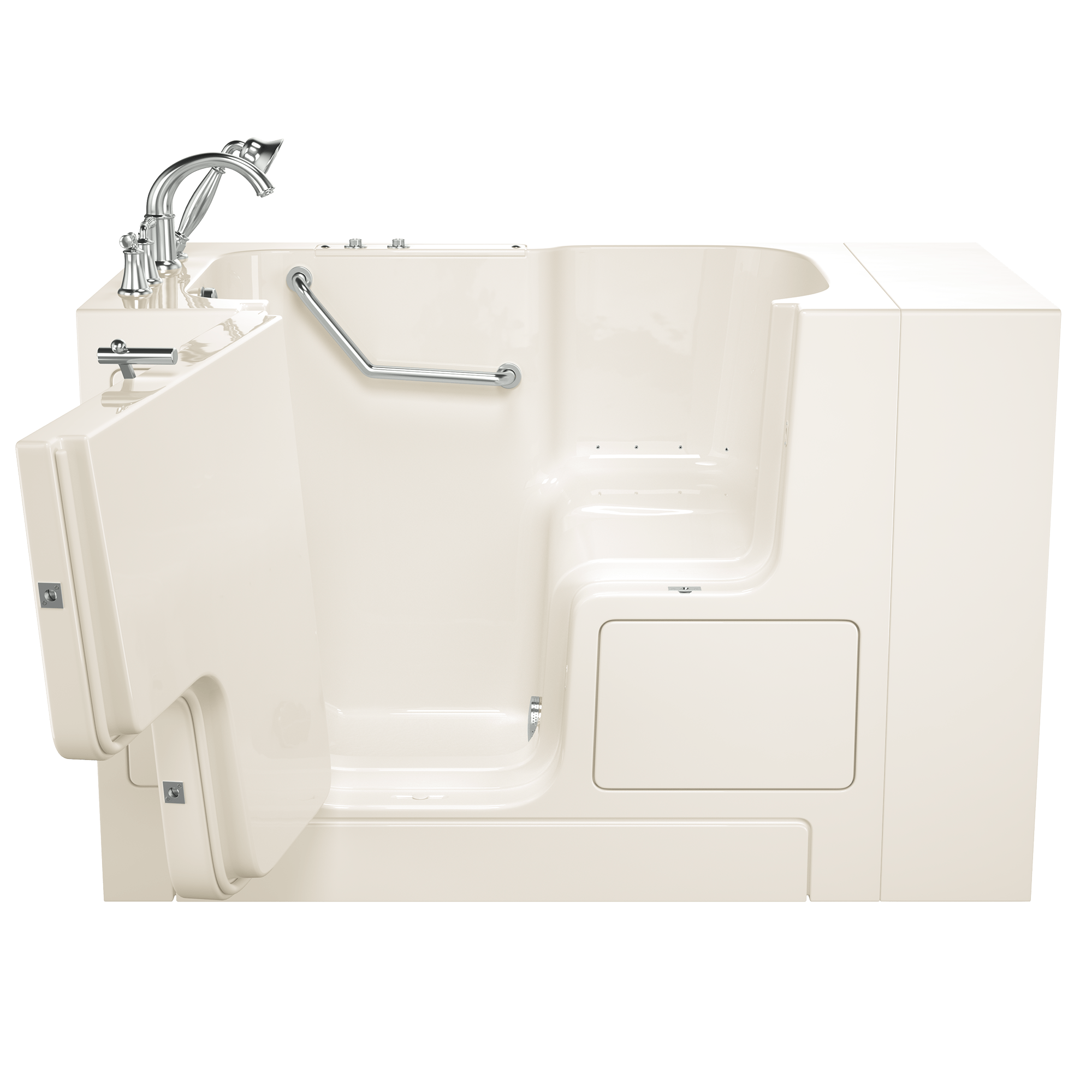 Gelcoat Value Series 32 x 52  Inch Walk in Tub With Air Spa System   Left Hand Drain With Faucet WIB LINEN